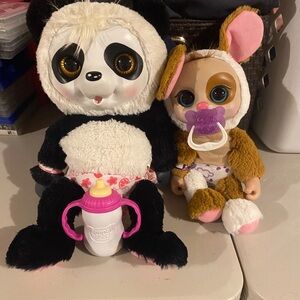 Animal Babies Panda and Puppy